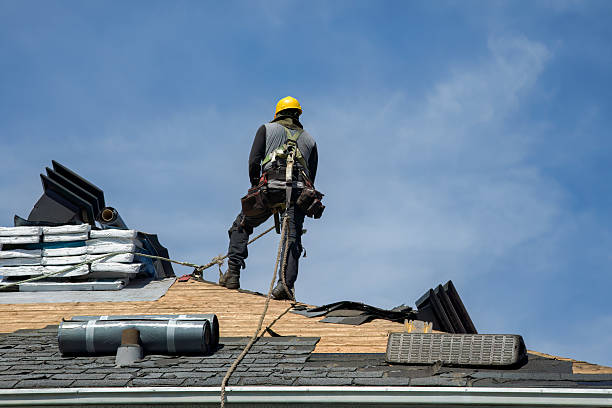 Professional Gutter Installation technician working in Shelbyville, MI